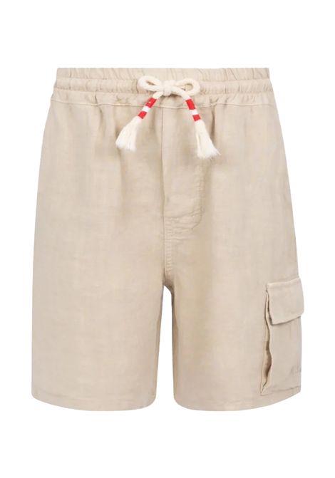 Bermuda Mc2 Saint Barth Marseille bambino MARSEILLEJR002725H Beige lino coulisse logo tasche elastica MC2 SAINT BARTH | Bermuda | MARSEILLEJR002725H11